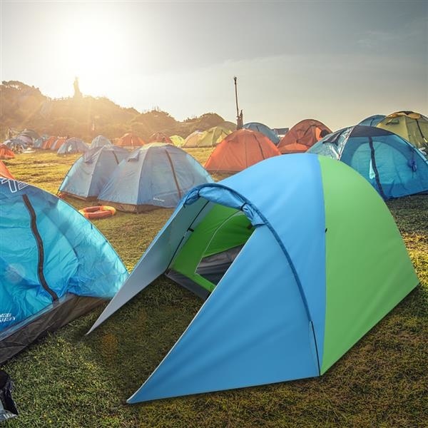 Cheap Goat Tents Double layers Camping Tents High Quality Outdoor Tents 3 4 Person Family Party Picnic Tent Waterproof Instant Cabin Beach Tents   
